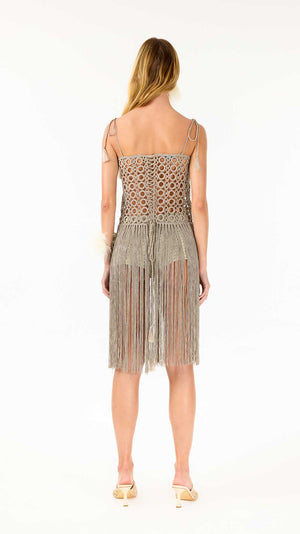 Biscotti Hand-Crochet Fringed Maxi Dress