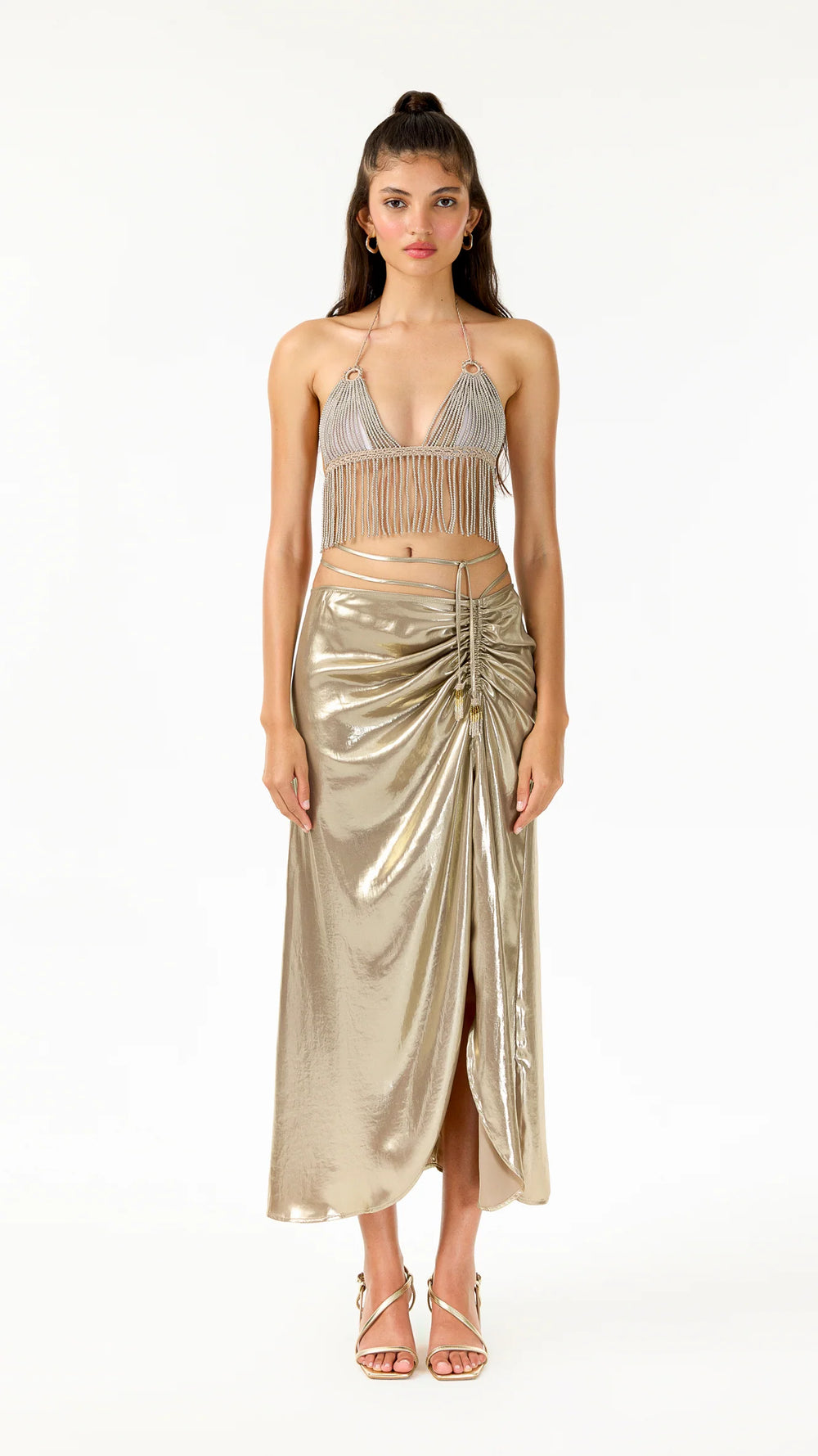 Sorbet Bronze Shimmer Hand-Crochet Top