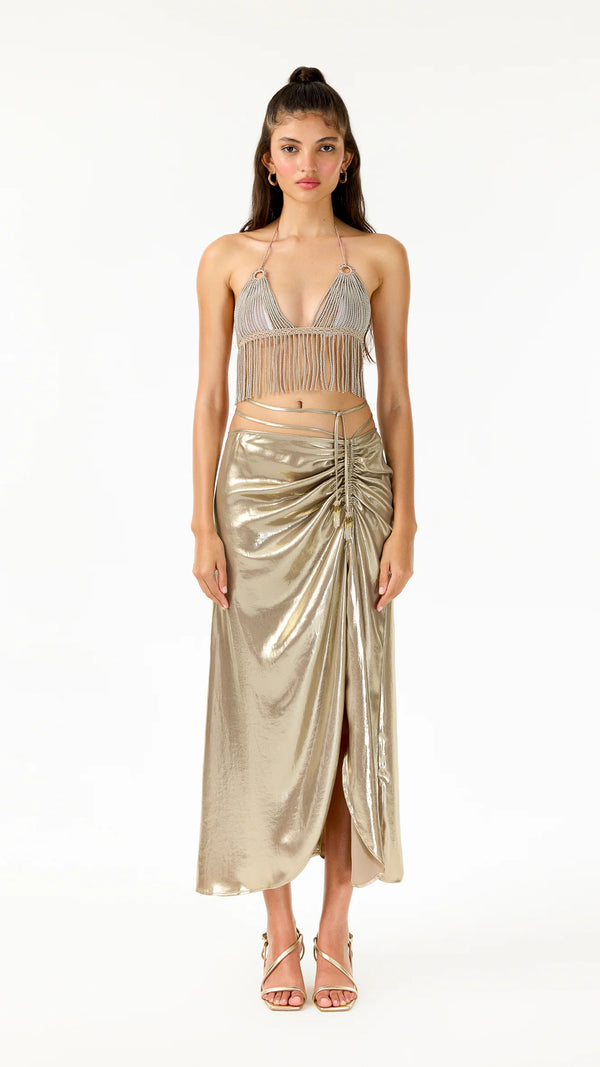 Sorbet Bronze Shimmer Hand-Crochet Top