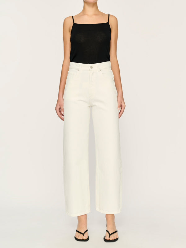 White Taylor Relaxed Barrel Jeans