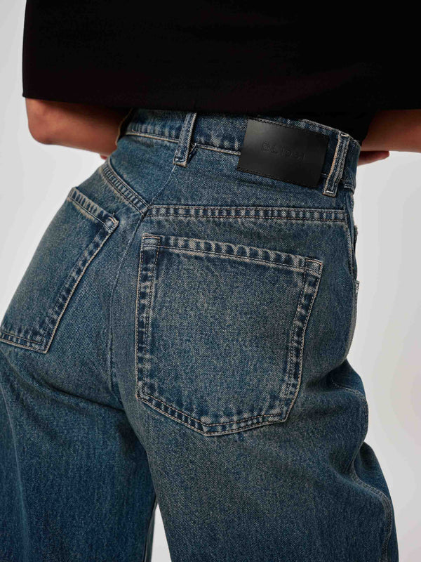 Tinted Dark Taylor Relaxed Barrel Jeans