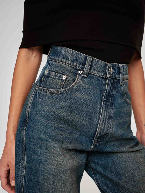 Tinted Dark Taylor Relaxed Barrel Jeans