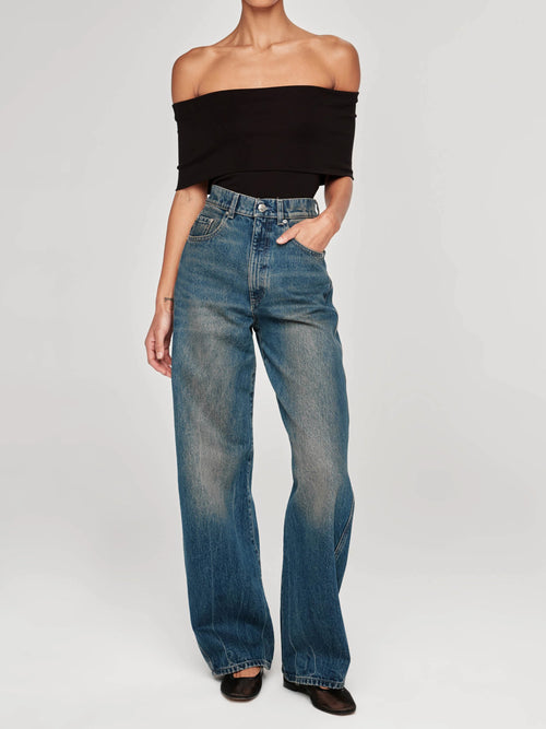Tinted Dark Taylor Relaxed Barrel Jeans