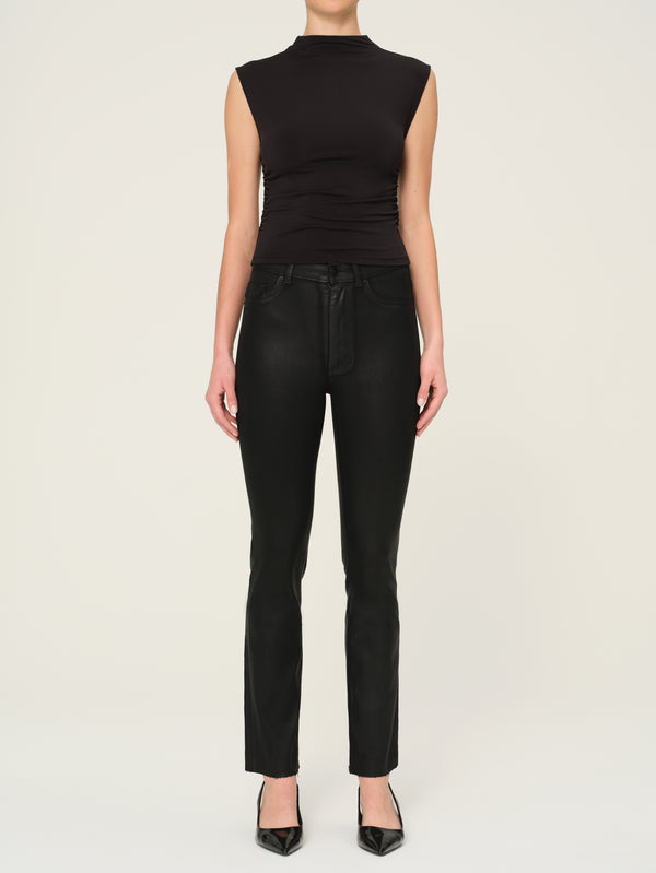 Black Coated Halle Straight Leg Instasculpt 29" Jeans