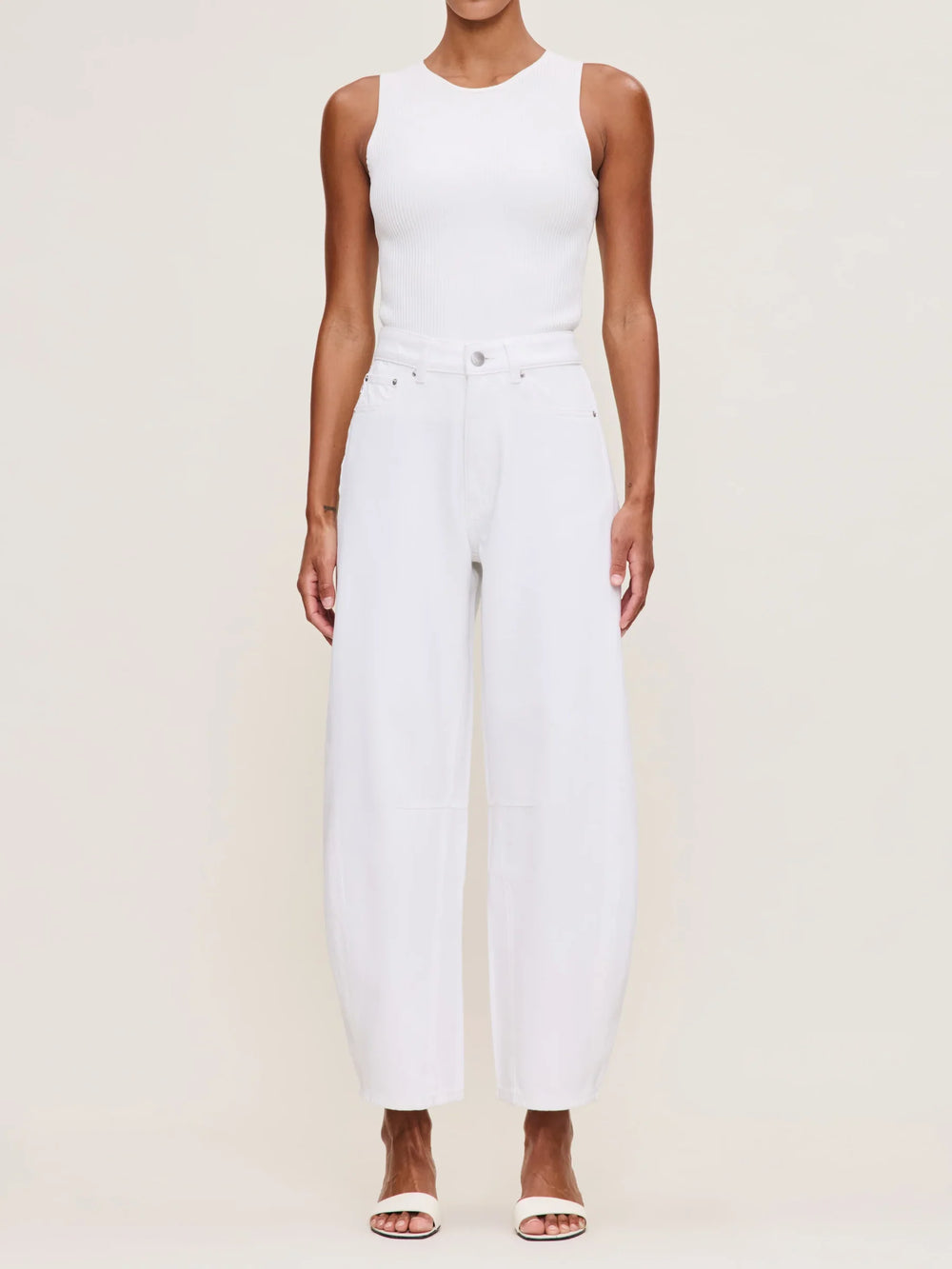 White Miro Barrel Jeans