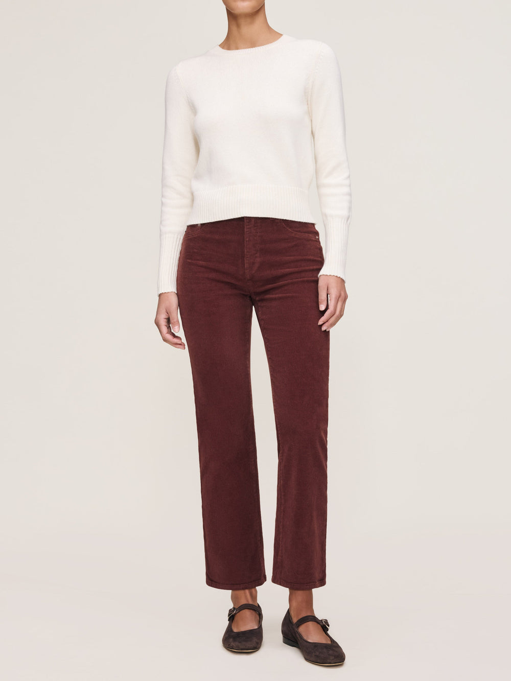 Patti Syrah Corduroy Straight Leg Jeans