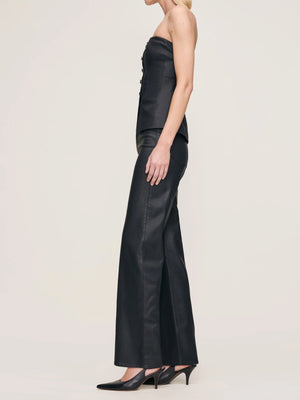 Karmine Black Coated Wide Leg Jeans