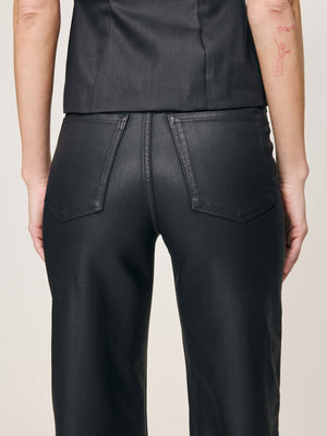 Karmine Black Coated Wide Leg Jeans