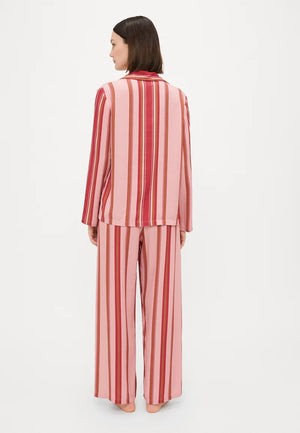 Pink Stripes Bow Pajama Set