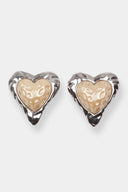 Heart Studs Metal Earrings