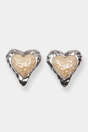 Heart Studs Metal Earrings
