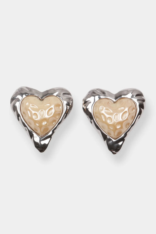 Heart Studs Metal Earrings