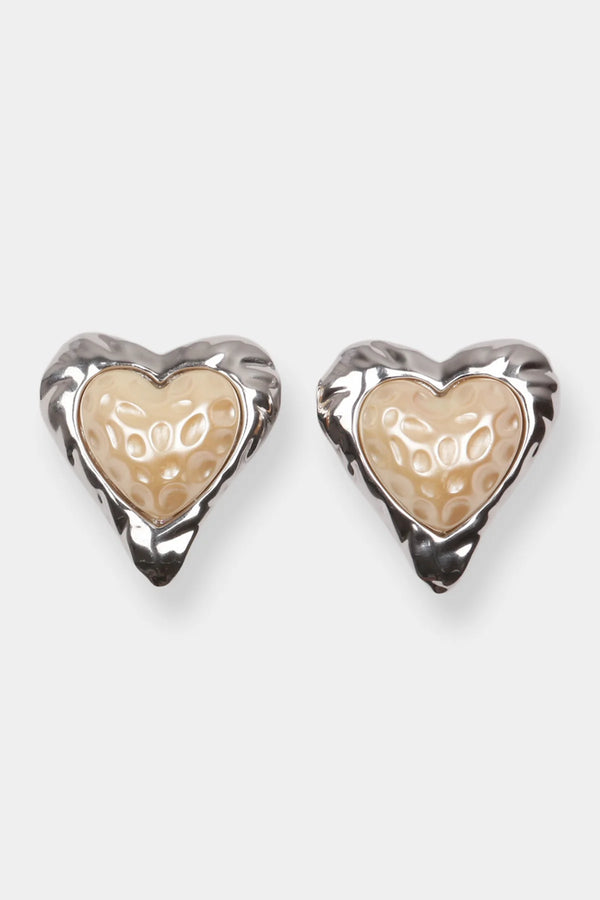 Heart Studs Metal Earrings