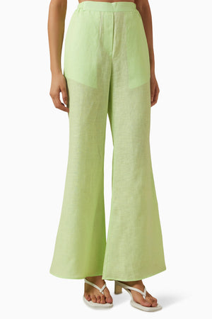 Green Flamenco Linen Set with Pants