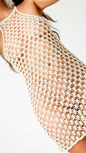 Macaron Hand-Crochet Mini Dress