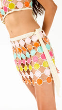 Swiss Roll Leather Mini Skirt