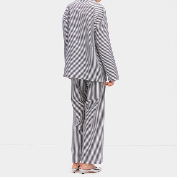 Black Stripes Lyra Cotton-Poplin Pajama Set