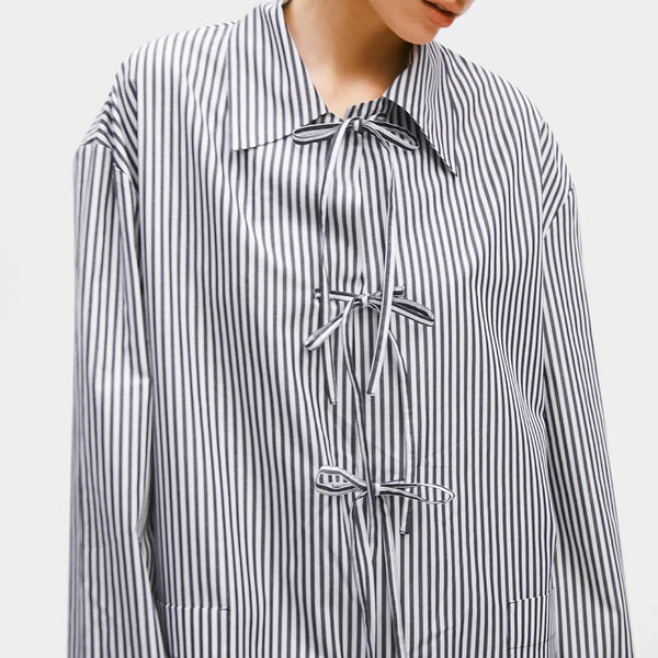 Black Stripes Lyra Cotton-Poplin Pajama Set
