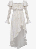 Mimosa Print Wild Angel Shirred Asymmetric Dress