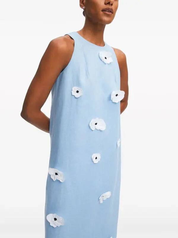 Blue Bloom Maxi Linen Dress