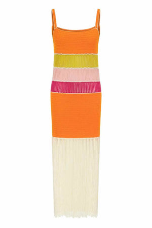 Bonbon Fringe Maxi Dress