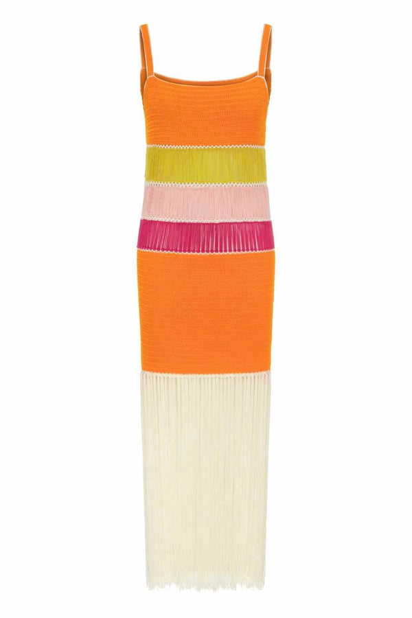 Bonbon Fringe Maxi Dress