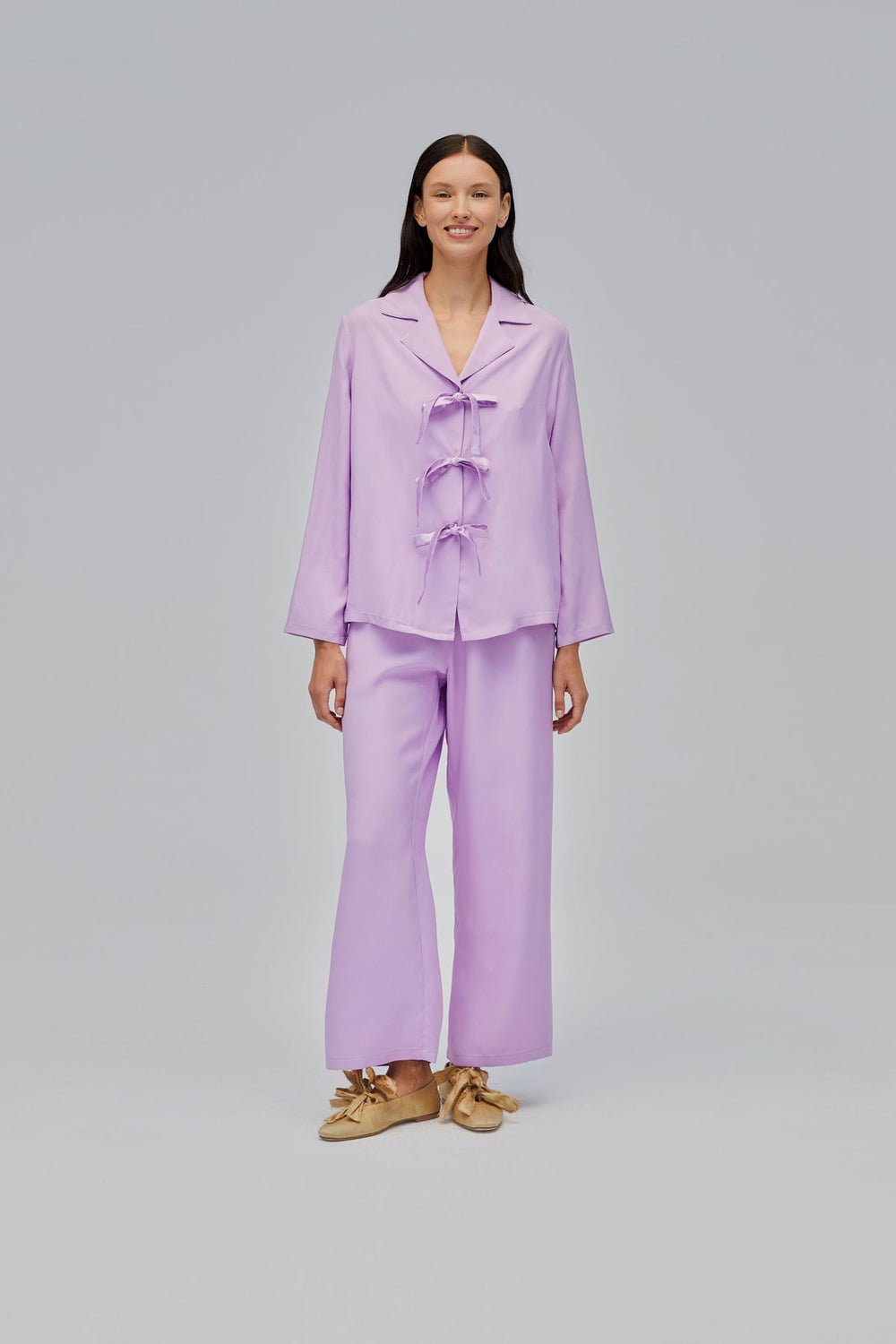Lavender Bow Pajama Set