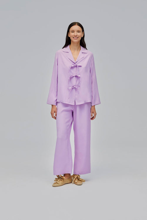 Lavender Bow Pajama Set