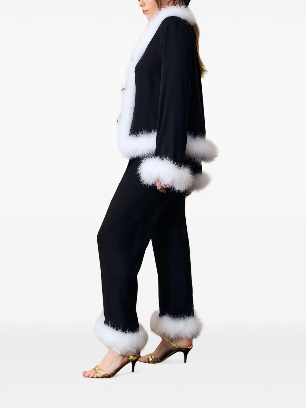 Black Venus in Love Pants with Detachable Feathers