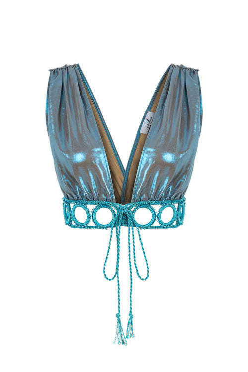 Charlotte Shimmer V-Neck Top