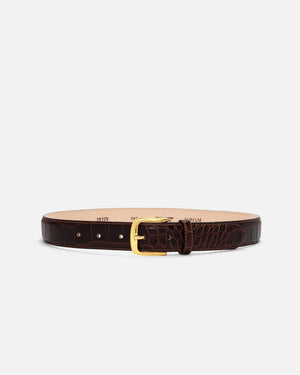 Espresso Crocodile Embossed No. 4 Belt
