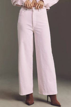 Powder Pink Corduroy Hepburn Wide Leg 27" Jeans