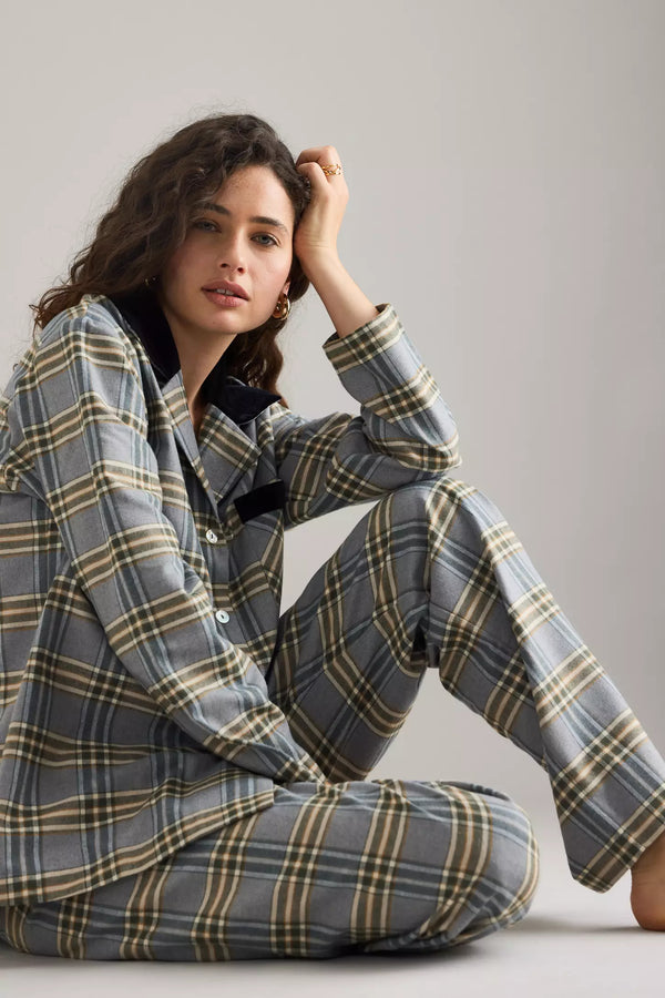 Checked Cotton-Flannel Set