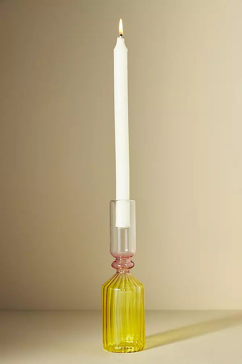 Calle Glass Taper Candle Holder