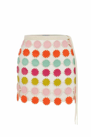 Swiss Roll Leather Mini Skirt