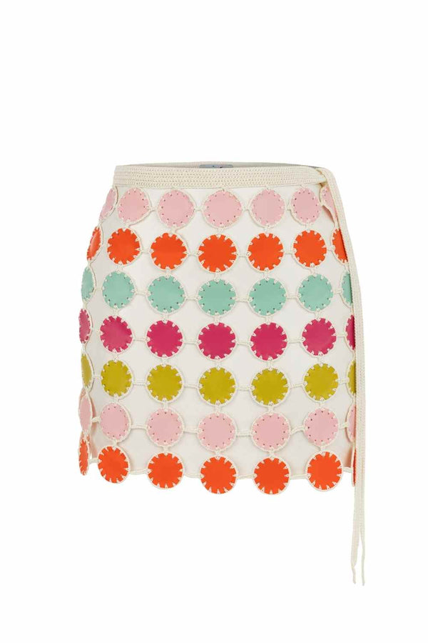 Swiss Roll Leather Mini Skirt