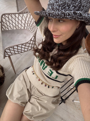 Gold Jewel & Pearl Charm Chain Belt