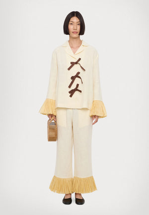Milk Crusoe Raffia Linen Pants
