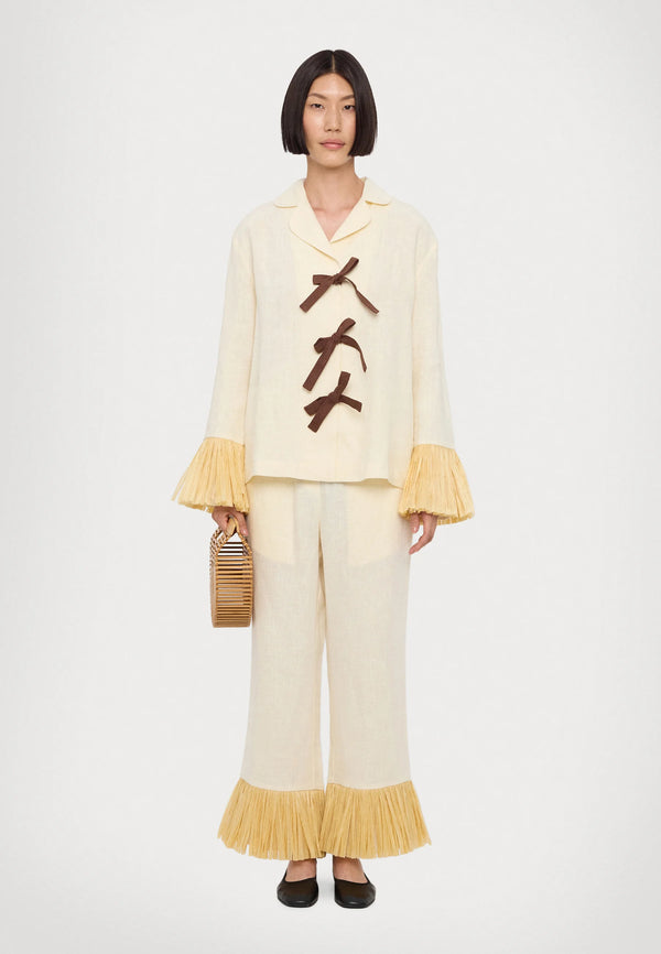 Milk Crusoe Raffia Linen Pants