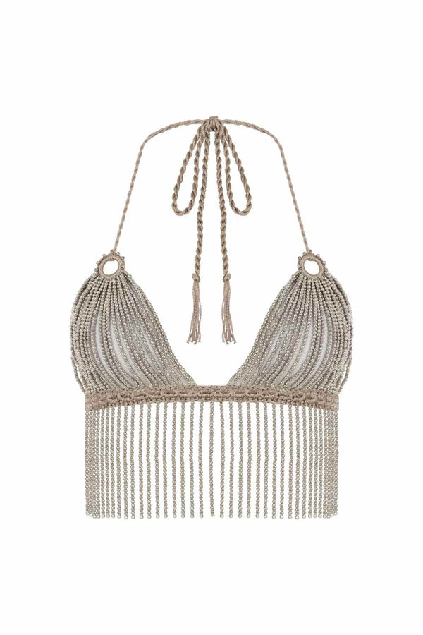 Sorbet Bronze Shimmer Hand-Crochet Top