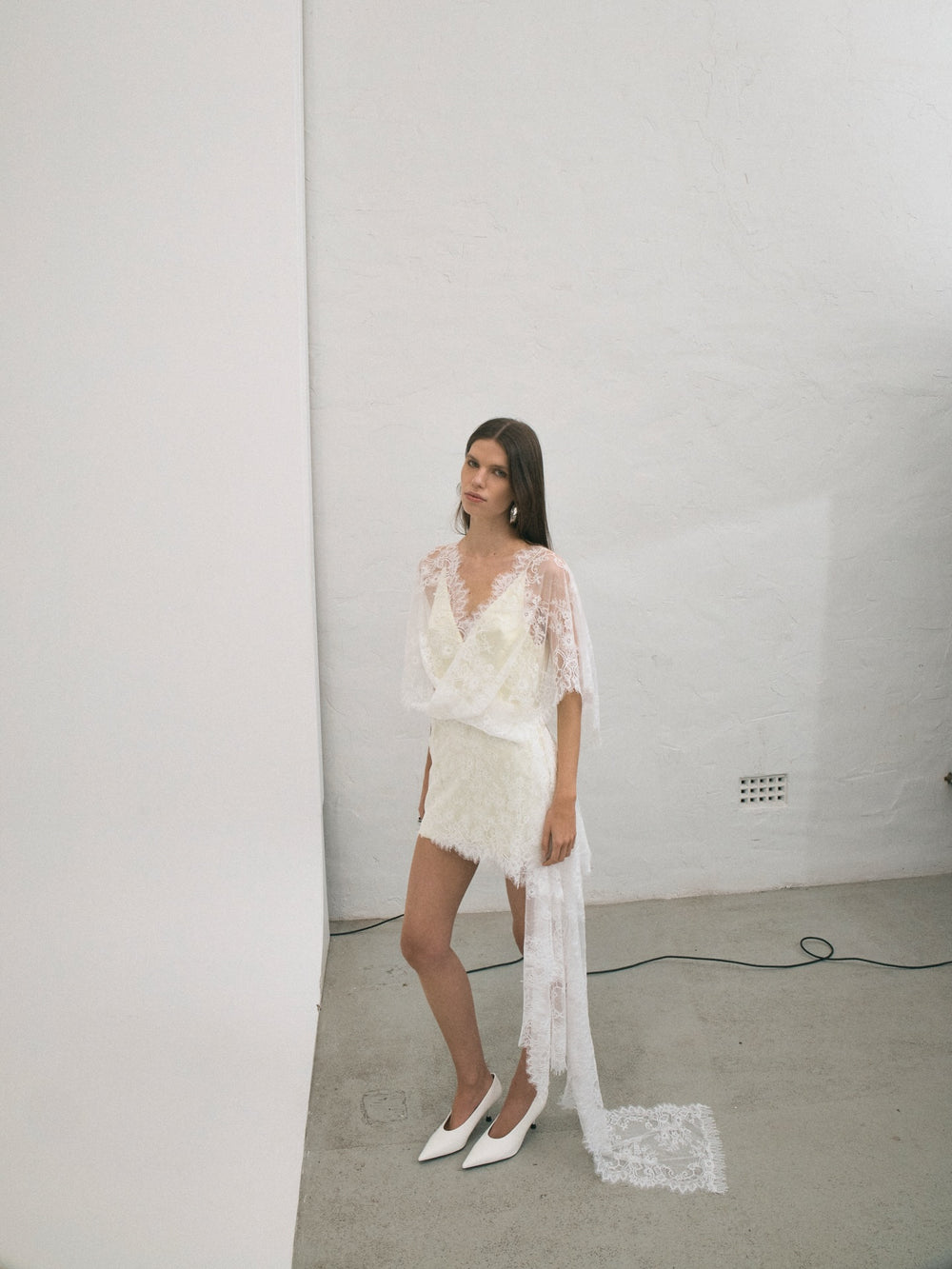 Lemonade Poetry Draped Lace Dress