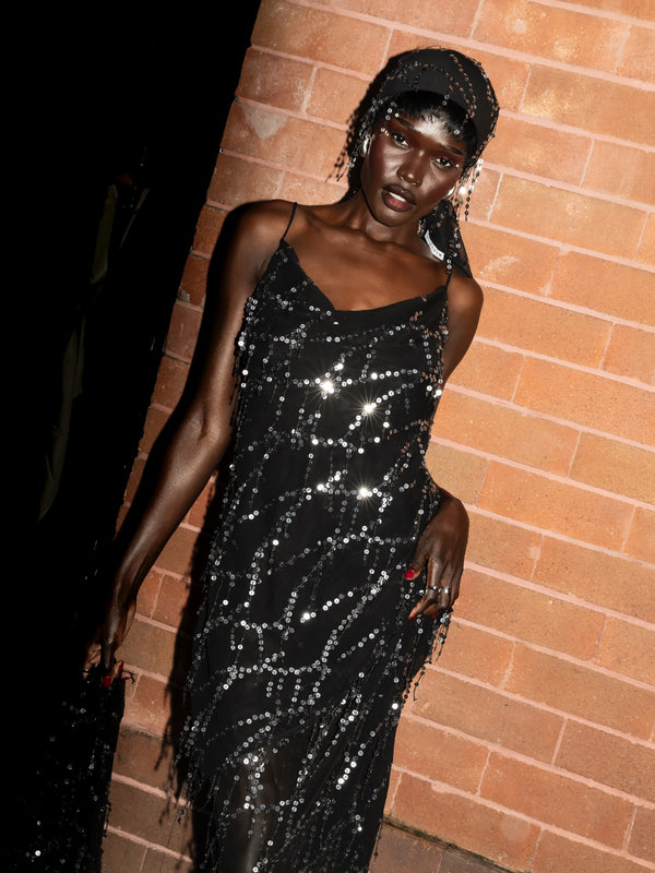 Afterdark Refract Bias Maxi Dress