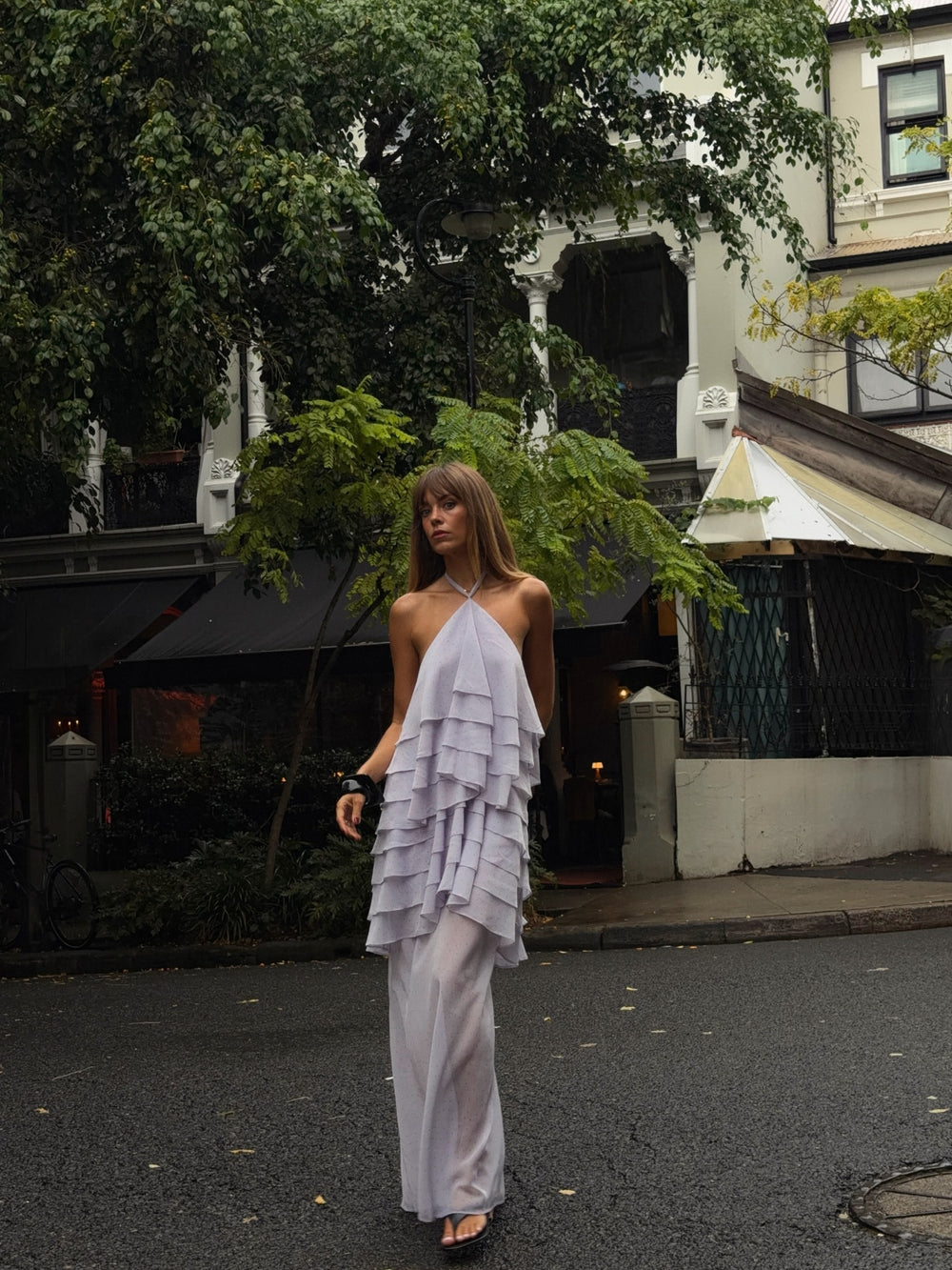 Lilac Spot Gaia Tiered Maxi Dress