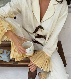 Milk Crusoe Raffia Linen Pants