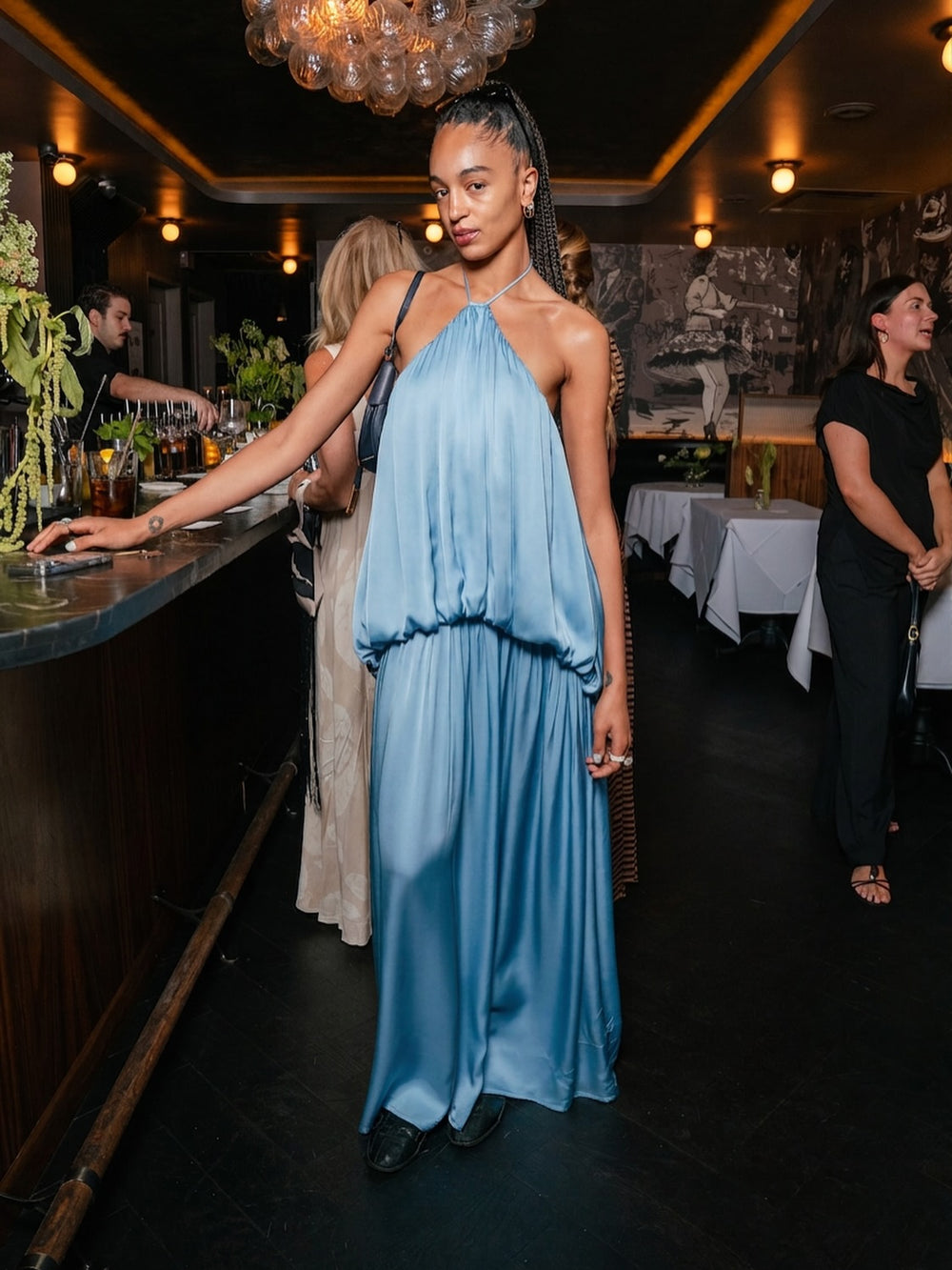 Lapis Dreamt Halter Maxi Dress