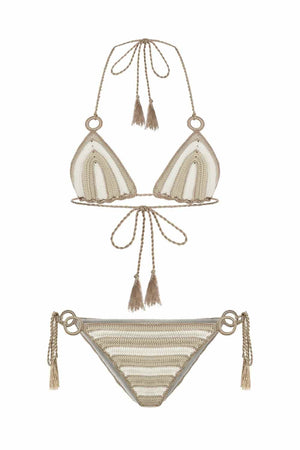 Bonbon Hand-Crochet Bronze Bikini Set