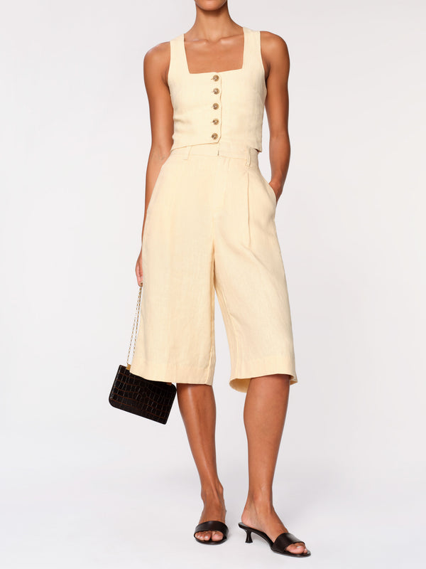 Lizzie Wheat Linen Top