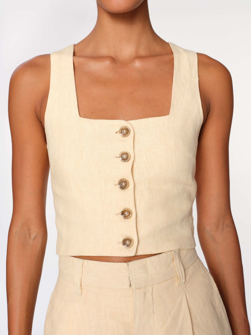 Lizzie Wheat Linen Top