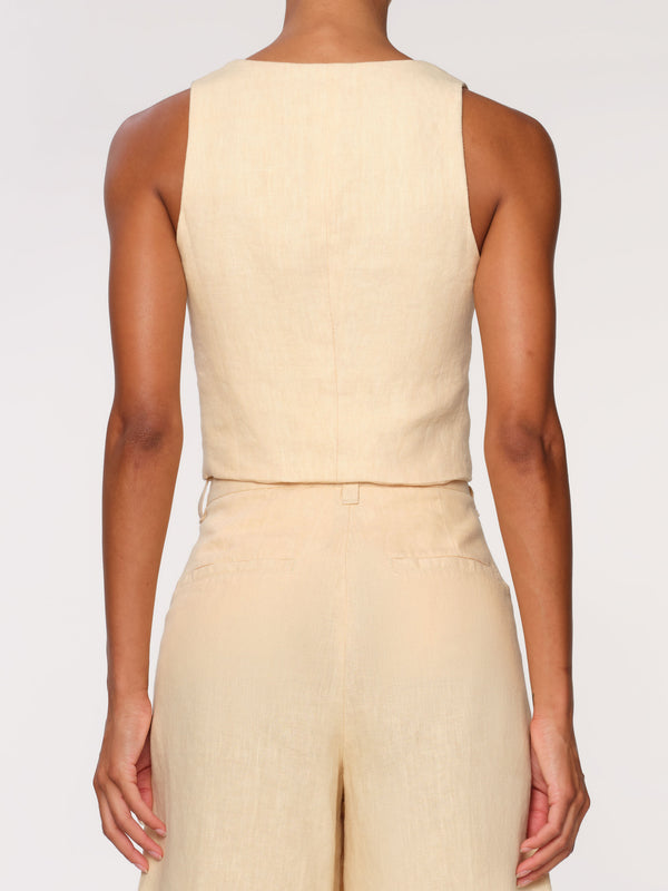 Lizzie Wheat Linen Top