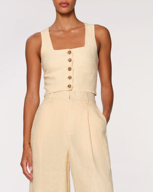 Lizzie Wheat Linen Top